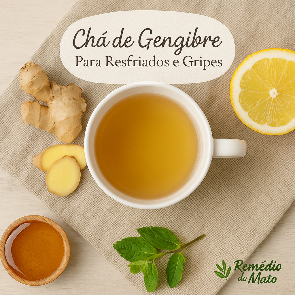 🌿 Chá de Gengibre Para Resfriados e Gripes